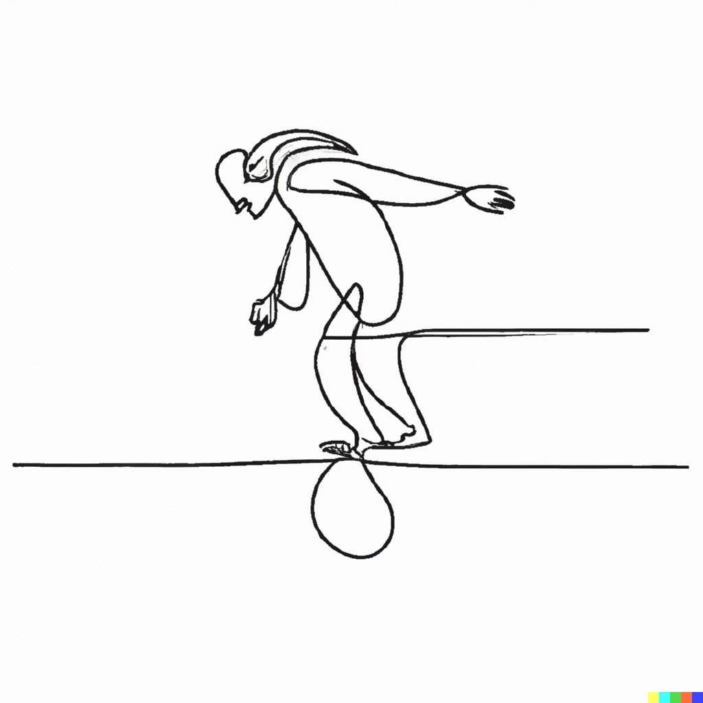 the discovery of gravity, one-line drawing